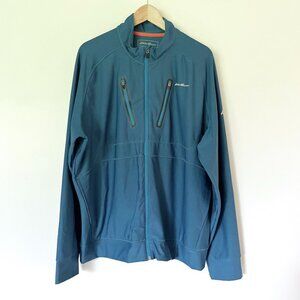 Eddie Bauer Jacket Size XL Mens Teal Blue Motion Full Zip Freedry Activewear